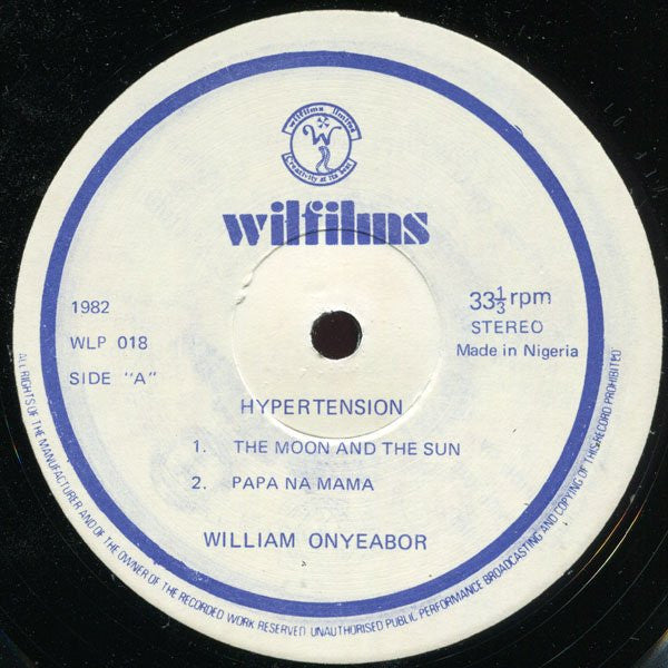 William Onyeabor – Hypertension (LP, Album, Nigeria - 1982)