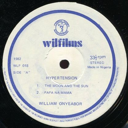 William Onyeabor – Hypertension (LP, Album, Nigeria - 1982)