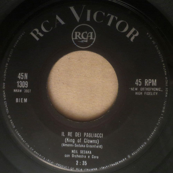 Neil Sedaka – Il Re Dei Pagliacci / La Terza Luna (7", Italy - 1962)