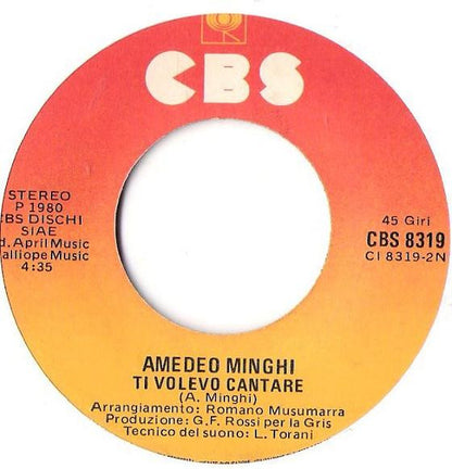 Amedeo Minghi – Sicuramente Tu (7", Italy - 1980)