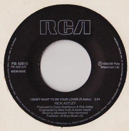 Rick Astley – Hold Me In Your Arms (7", Italy - 1989)