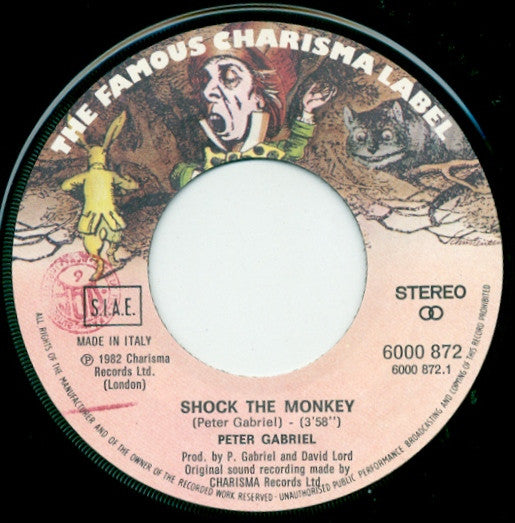 Peter Gabriel – Shock The Monkey (7", Italy - 1982)
