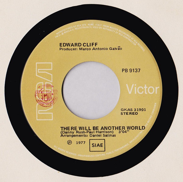 Edward Cliff – Summer Of Love / There Will Be Another World (7", Italy - 1977)