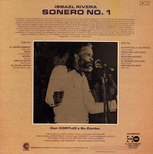 Ismael Rivera, Cortijo Y Su Combo – Sonero #1 (LP, Album, Reissue, France - 1982)