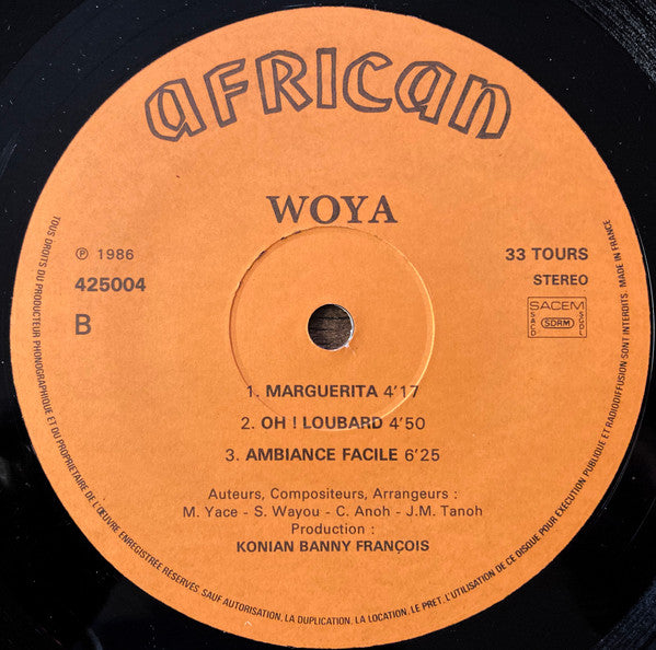 Woya – Kacou Ananzé (LP, Album, France - 1986)