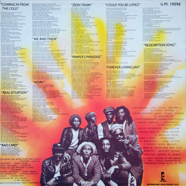 Bob Marley & The Wailers – Uprising (LP, Album, Italy - 1980)