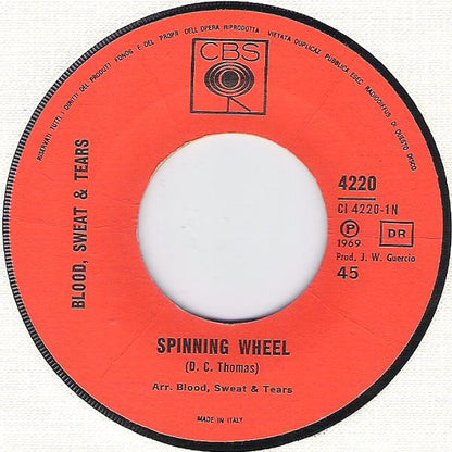 Blood, Sweat And Tears – Spinning Wheel / More And More (7", Italy - 1969)