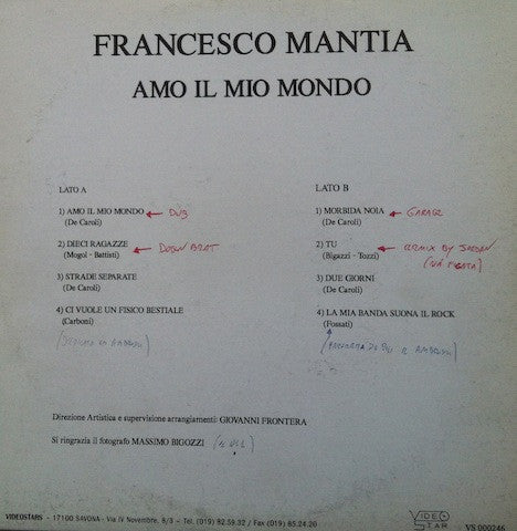 Francesco Mantia – Amo Il Mio Mondo (LP, Album, Italy)