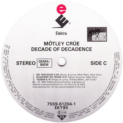 Mötley Crüe – Decade Of Decadence '81-'91 (LP, Compilation, Europe - 1991)