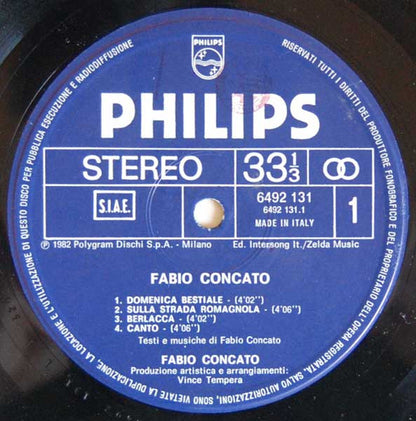 Fabio Concato – Fabio Concato (LP, Album, Italy - 1982)
