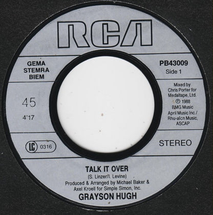 Grayson Hugh – Talk It Over (7", Europe - 1989)