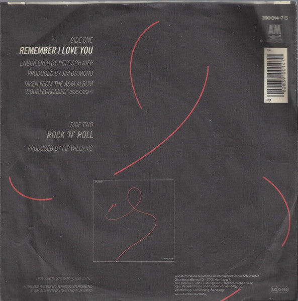 Jim Diamond – Remember I Love You (7", Germany - 1985)