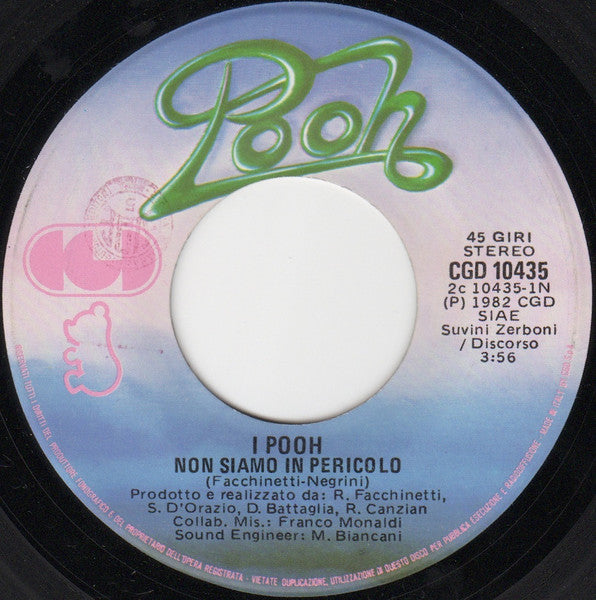 Pooh – Non Siamo In Pericolo (7", Italy - 1982)