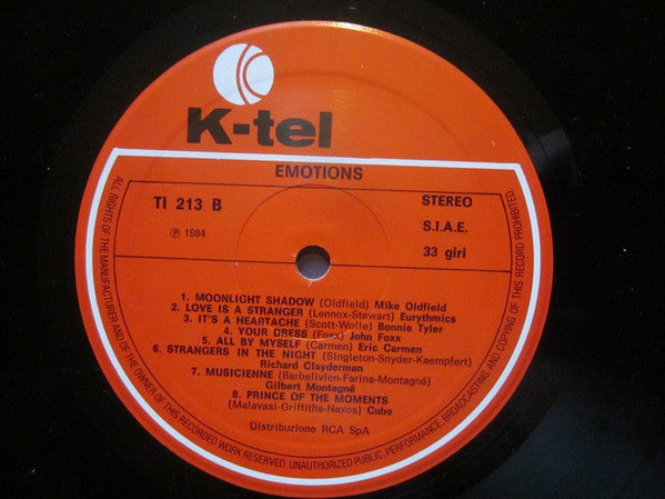 Various – Emotions (LP, Compilation, Italy - 1984)