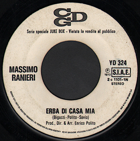 Massimo Ranieri, Gigliola Cinquetti – Erba Di Casa Mia / Stasera Io Vorrei Sentir La Ninna Nanna (7", Italy - 1973)