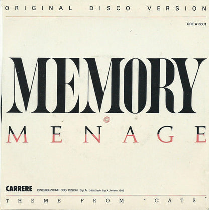 Menage (2) – Memory (7", Italy - 1983)