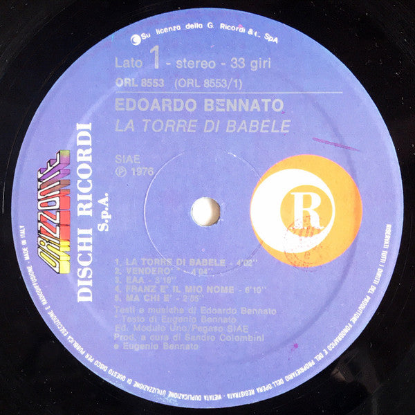 Edoardo Bennato – La Torre Di Babele (LP, Album, Reissue, Italy - 1982)