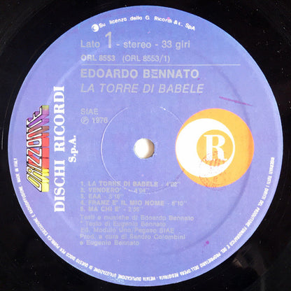 Edoardo Bennato – La Torre Di Babele (LP, Album, Reissue, Italy - 1982)