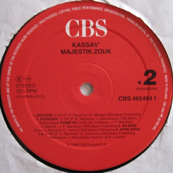 Kassav' – Majestik Zouk (LP, Album, Europe - 1989)