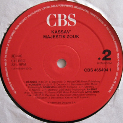 Kassav' – Majestik Zouk (LP, Album, Europe - 1989)