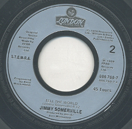 Jimmy Somerville, June Miles-Kingston – Comment Te Dire Adieu (7", France - 1989)