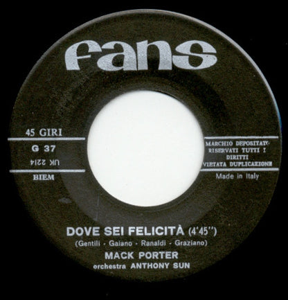 Mack Porter – Dove Sei Felicità (7", Italy - 1969)