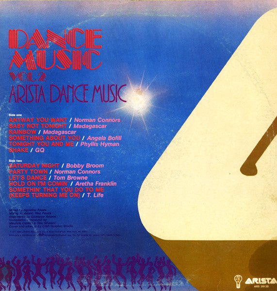 Various – Dance Music Vol. 2 - Arista Dance Music (LP, Compilation, Italy - 1982)