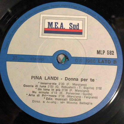 Pina Landi – Donna Per Te (LP, Album, Italy - 1986)