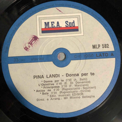 Pina Landi – Donna Per Te (LP, Album, Italy - 1986)