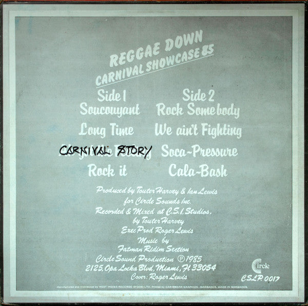 Nynus Sylva – Soca-Reggae Super Jam - Reggae Down Carnival Showcase 85 (LP, Album, Barbados - 1985)