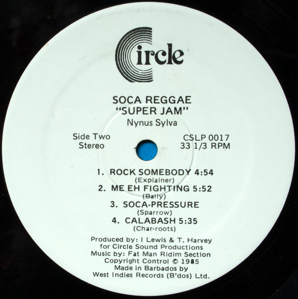 Nynus Sylva – Soca-Reggae Super Jam - Reggae Down Carnival Showcase 85 (LP, Album, Barbados - 1985)