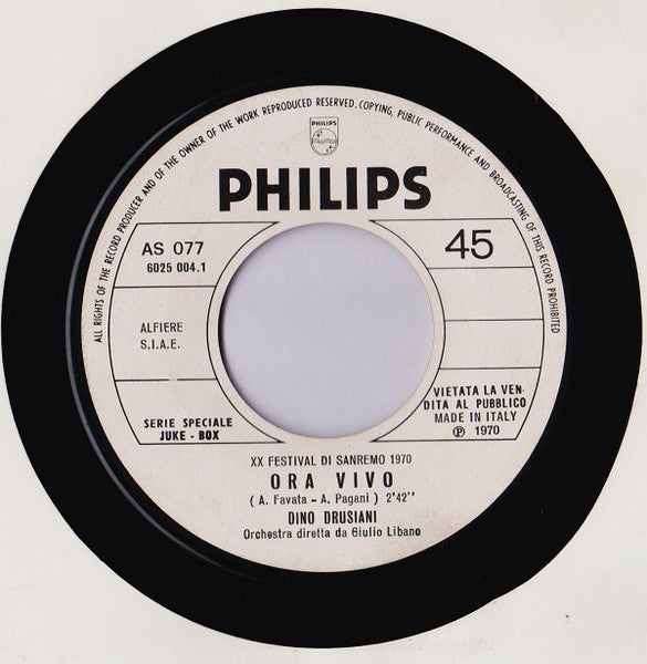 Orietta Berti, Dino Drusiani – Tipitipitì / Ora Vivo (7", Italy - 1970)