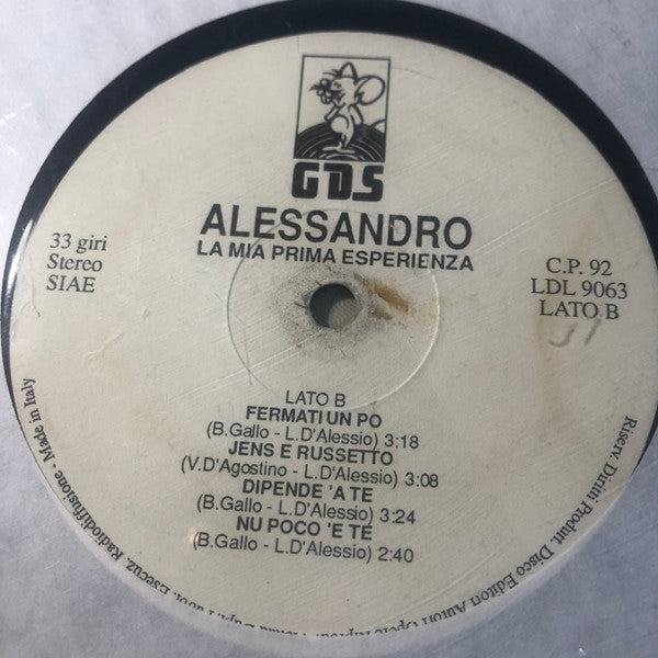 Alessandro (66) – La Mia Prima Esperienza (LP, Album, Italy - 1992)