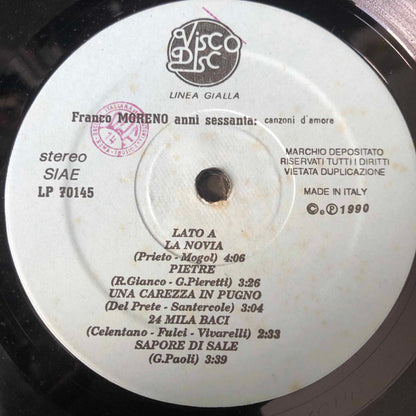 Franco Moreno – Anni Sessanta Canzoni D'Amore (LP, Italy - 1990)