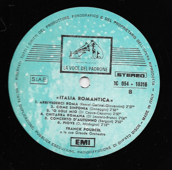 Franck Pourcel Et Son Grand Orchestre – Italia Romantica (LP, Album, Reissue, Italy)