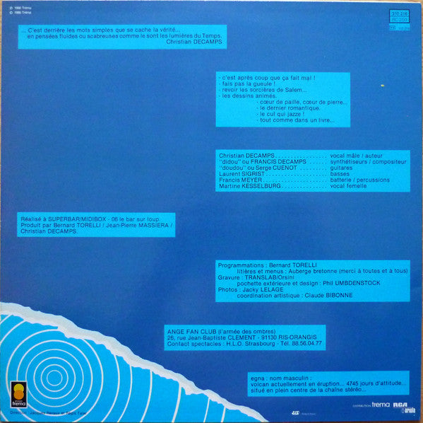 Ange (4) – Egna (LP, Album, France - 1986)