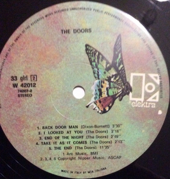The Doors – The Doors (LP, Album, Reissue, Italy - 1977)