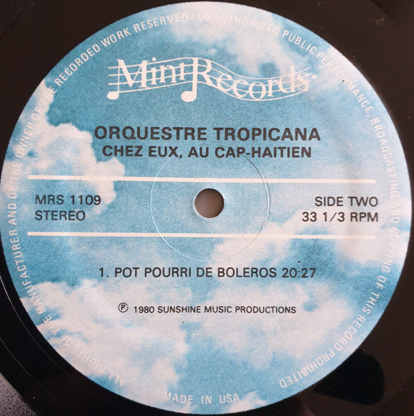 Orchestre Tropicana – Chez Eux, Au Cap-Haïtien (LP, Album, US - 1980)