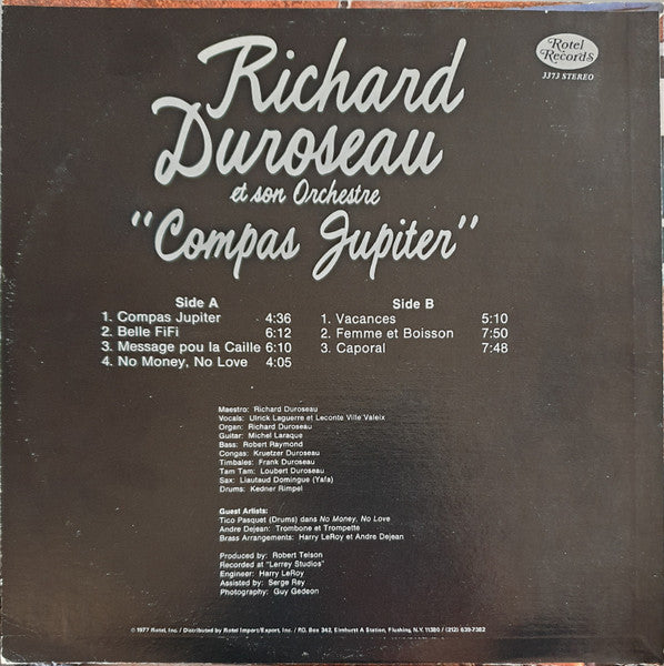 Richard Duroseau Et Son Orchestre – Compas Jupiter (LP, US - 1977)