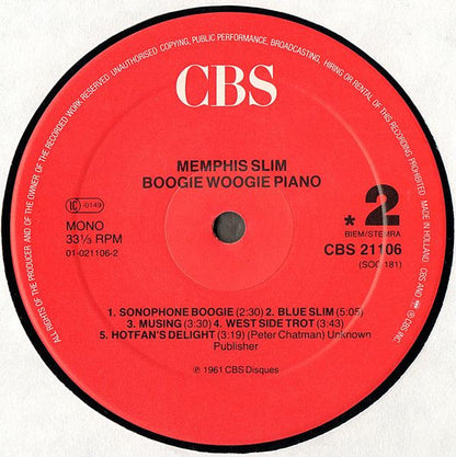 Memphis Slim – Boogie Woogie Piano (LP, Album, Reissue, Europe)