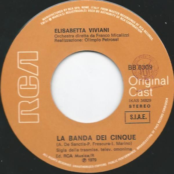 Elisabetta Viviani – La Banda Dei Cinque / Tarzan Tarzan (7", Italy - 1979)