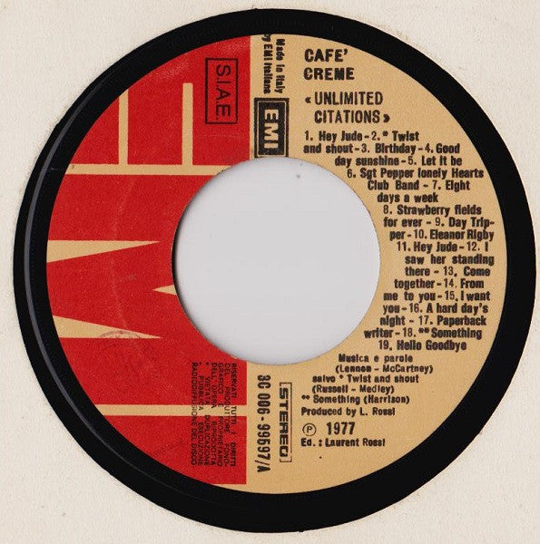 Café Crème – Unlimited Citations (7", Italy - 1977)