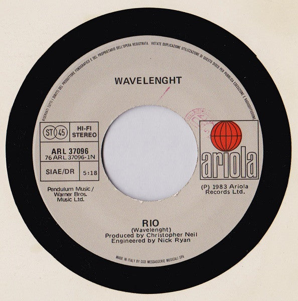 Wavelength (5) – Rio (7", Italy - 1983)