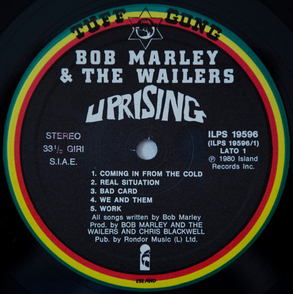 Bob Marley & The Wailers – Uprising (LP, Album, Italy - 1980)