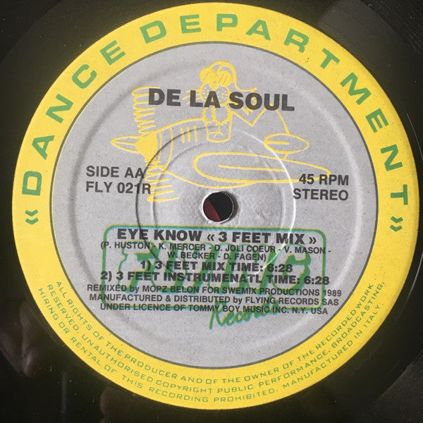 De La Soul – Eye Know (New Remixes By SweMix) (12", Italy - 1989)