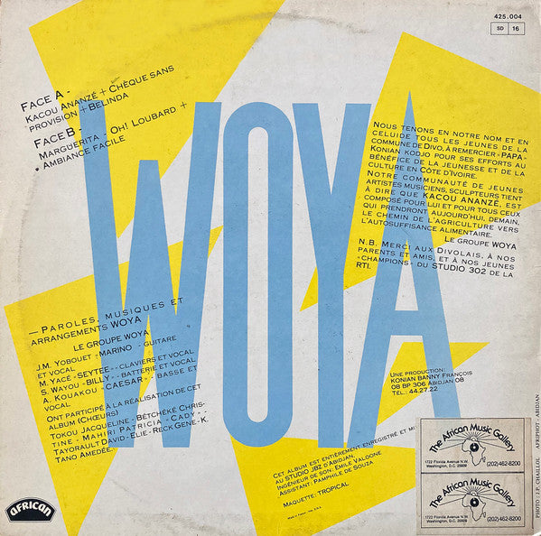 Woya – Kacou Ananzé (LP, Album, France - 1986)