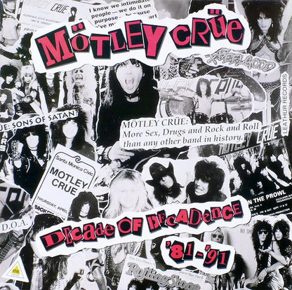 Mötley Crüe – Decade Of Decadence '81-'91 (LP, Compilation, Europe - 1991)