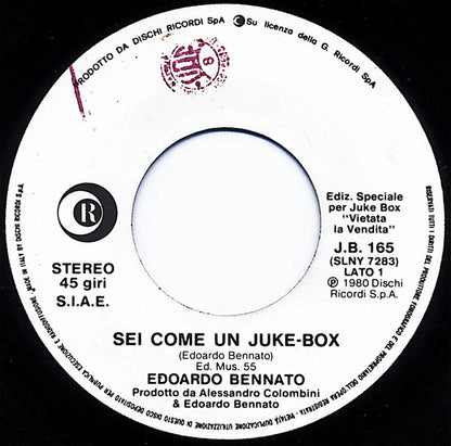Edoardo Bennato – Sei Come Un Juke-Box (7", Italy - 1980)