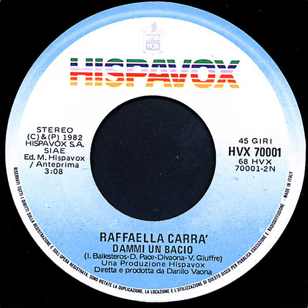 Raffaella Carrà – Ballo, Ballo = Bailo, Bailo (7", Italy - 1982)
