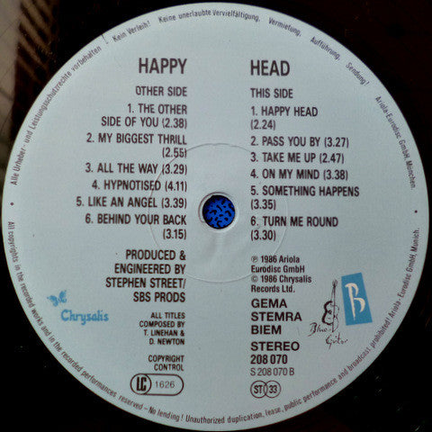 The Mighty Lemon Drops – Happy Head (LP, Album, Europe - 1986)